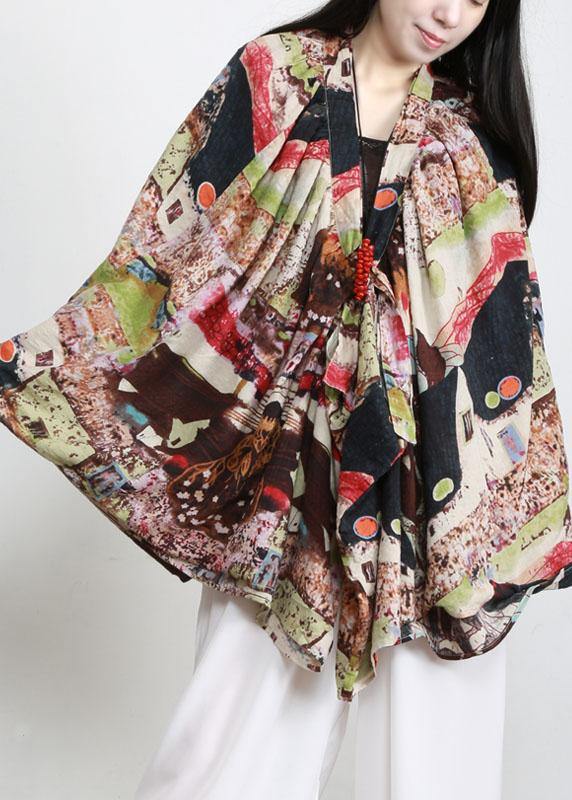 Natural O Neck Asymmetric Cotton Top