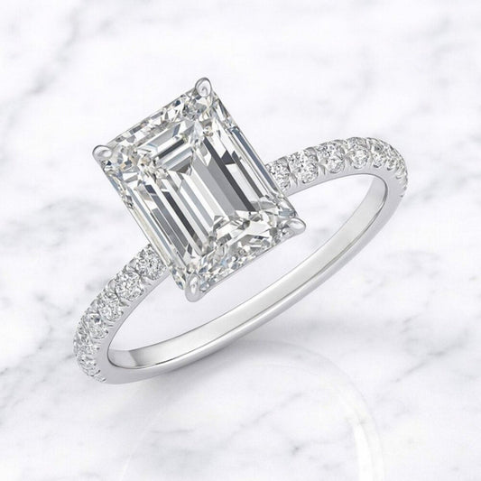 "shia" 3ct Lab Diamond Radiant Cut Ring