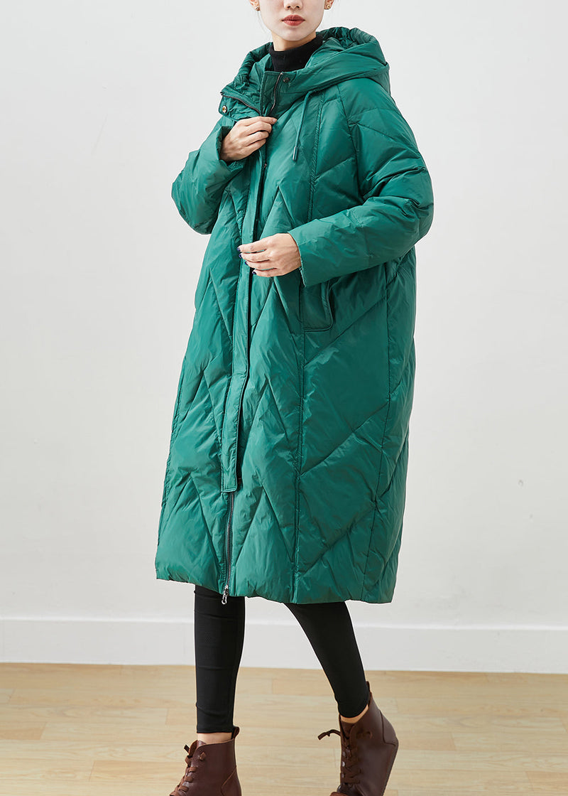 Green Oversized Thick Fine Cotton Filled Puffers Jackets Winter