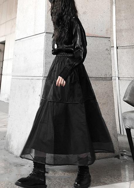 Black Tulle Patchwork a Line Skirts Summer