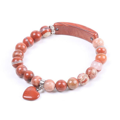 8mm Amethyst Healing Beads Love Heart Bracelet for Meditation