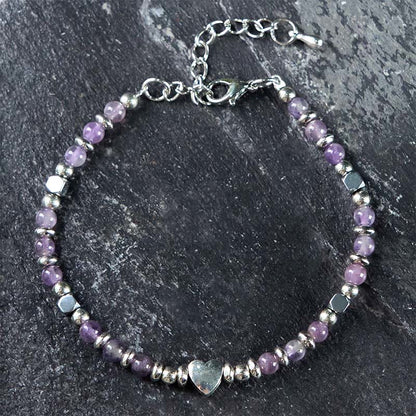 8mm Amethyst Healing Energy Bracelet for Balance