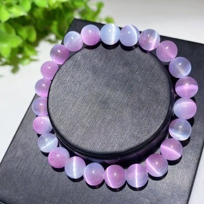8mm Aura Selenite Spiritual Bracelet for Healing & Protection