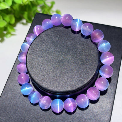 8mm Aura Selenite Spiritual Bracelet for Healing & Protection