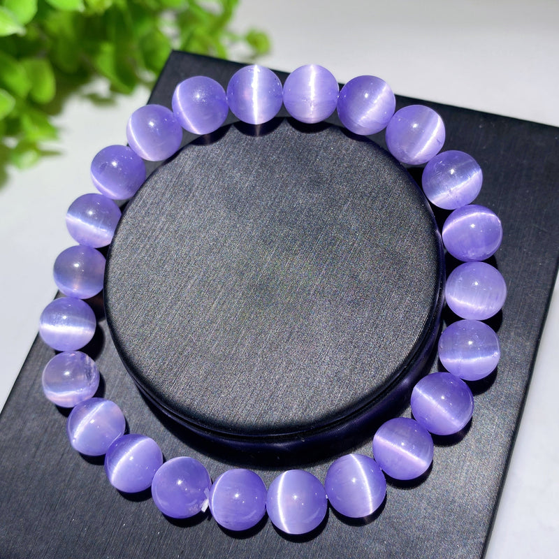 8mm Aura Selenite Spiritual Bracelet for Healing & Protection
