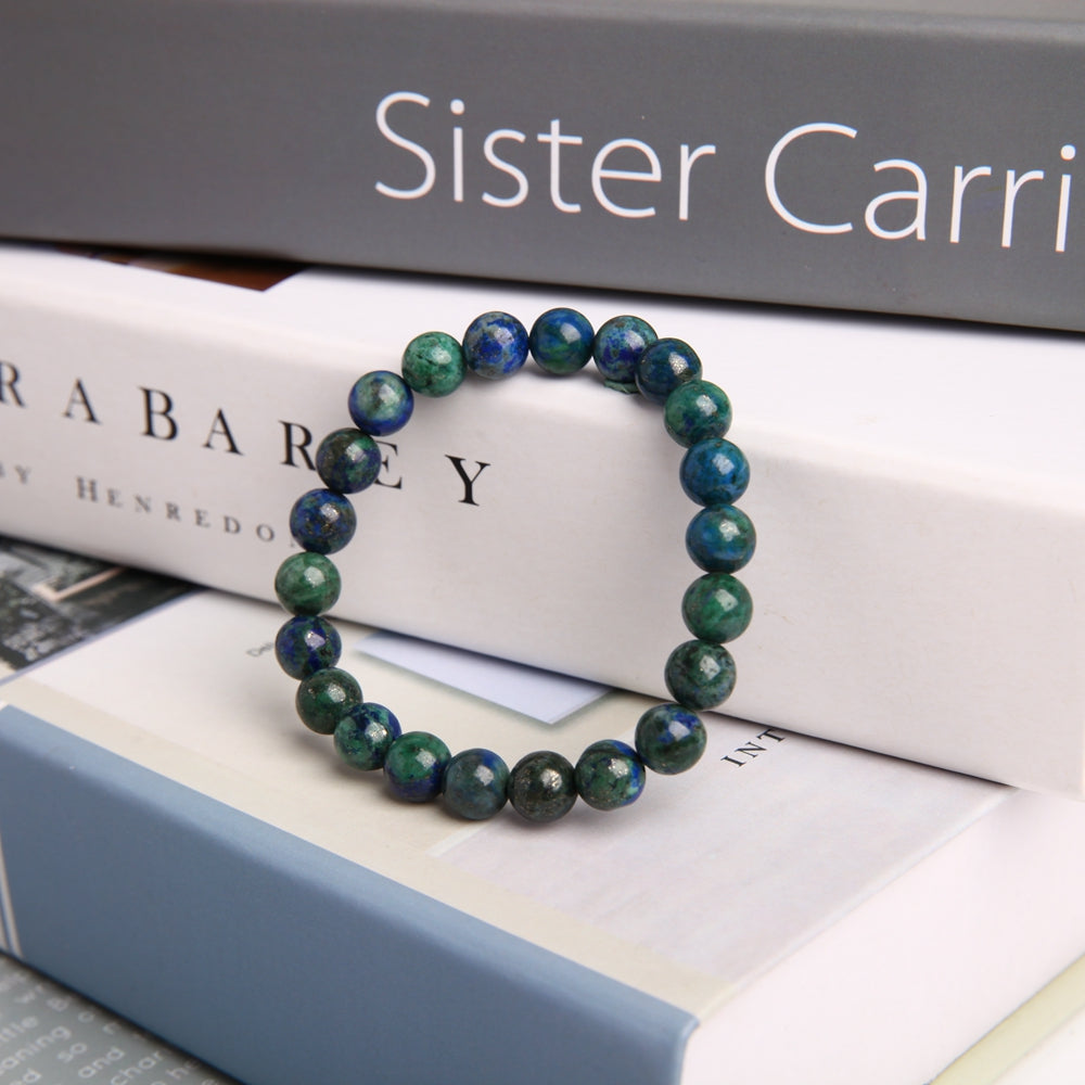 8mm Azurite Crystal Spiritual Bracelet for Healing & Protection