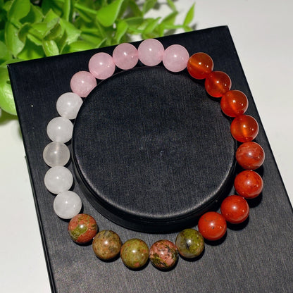 8mm Mixed Crystal Healing Bracelet for Spiritual Balance