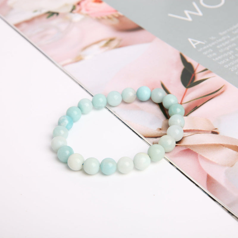 8mm Sky Blue Crystal Spiritual Bracelet for Meditation