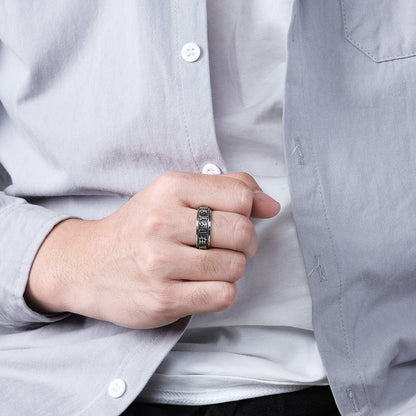 8mm Titanium Steel Calming Spiritual Ring for Sleep & Balance
