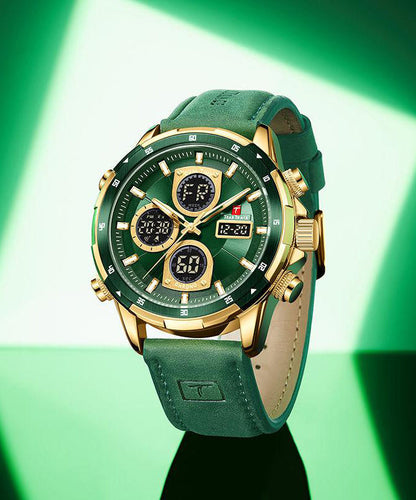Diy Green Leather Waterproof Noctilucent Watches