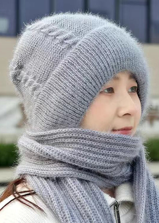 Classy Coffee Thick Warm Fleece Hat and Scarf Two Piece Set