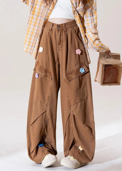 Italian Coffee Pockets Denim Straight Pants Fall