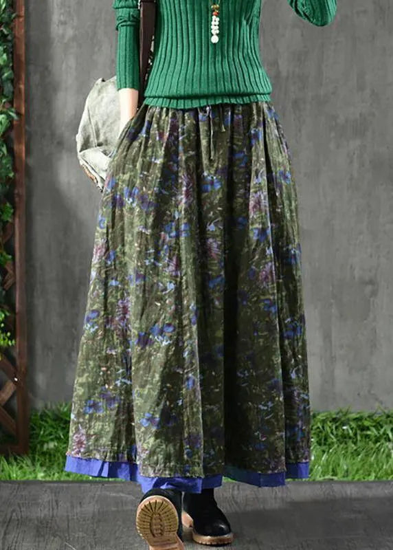 Velour Black Texture Skirt Maxi Length