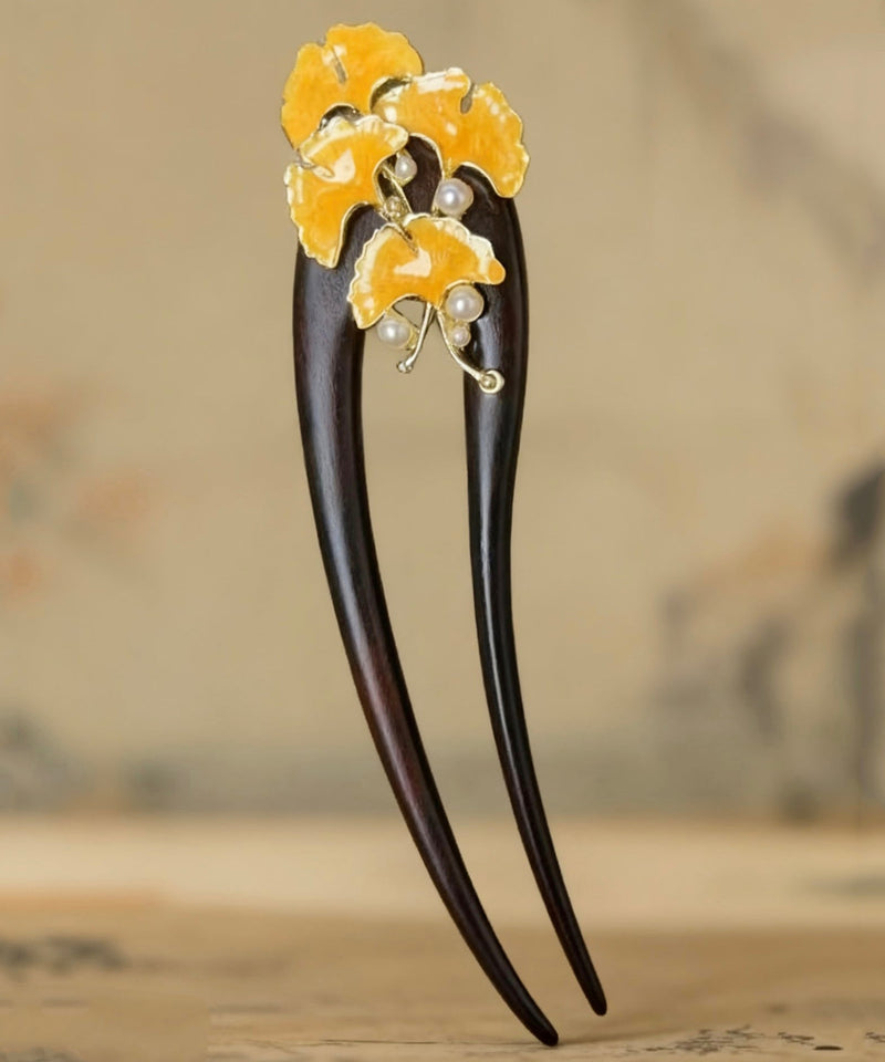 Retro Black Wooden Pearl U-shaped Hairpin