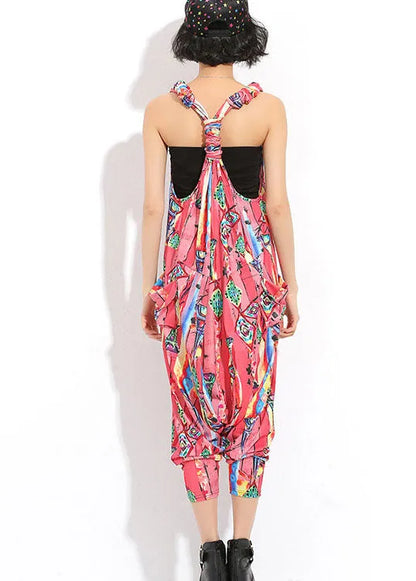 Grey Pockets Print Silk Jumpsuit Spring