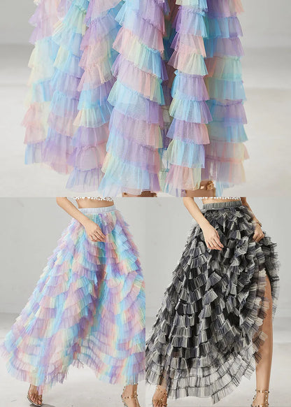 Rainbow Exra Large Hem Tulle Skirts Summer
