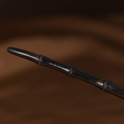 925 Sterling Silver Chinese Hairpin With Red Sandalwood and Ebony