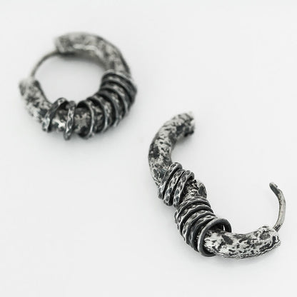 925 Sterling Silver Hand-hammered Protection Spiritual Earrings