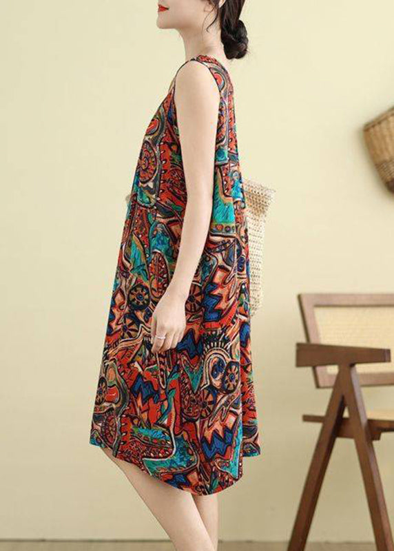 Orange Wrinkled Holiday Long Dress Summer