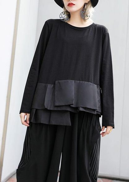 Classy Gray Text Cotton Shirts Patchwork Box Fall Shirts