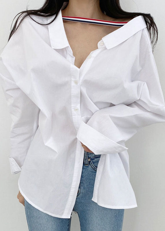 Fine Blue Striped Button Wear on Both Sides Shirt Long Sleeve