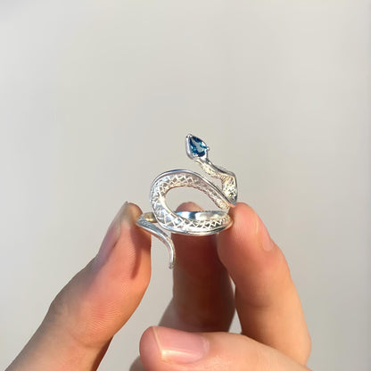 Serpent of Wisdom Transformation Topaz Ring