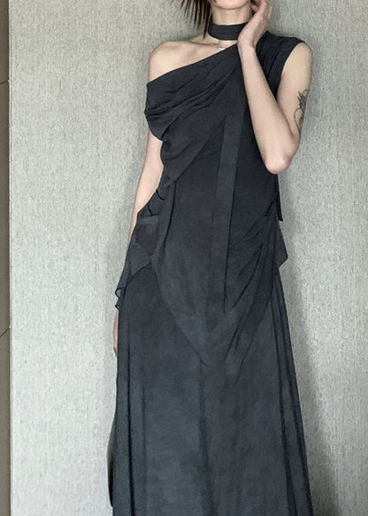 Style Green Asymmetrical Cotton Sets 2 Pieces Summer