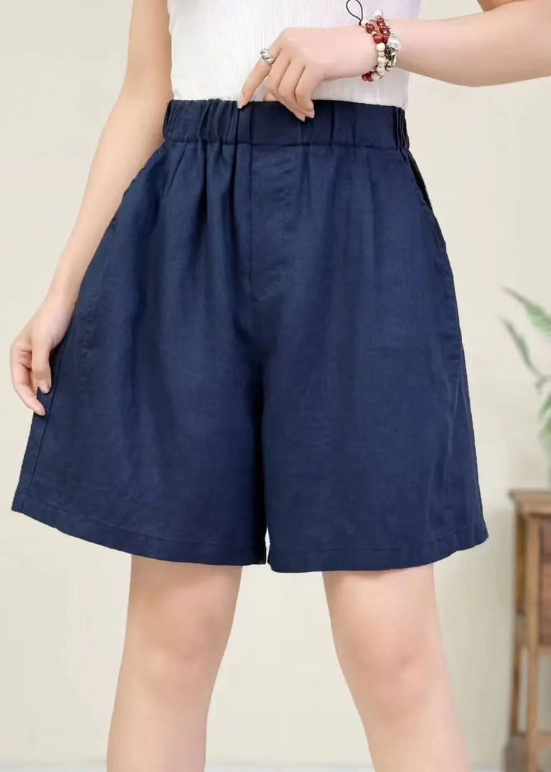 Orange Oversized Elastic Waist Cotton Pants Shorts Summer