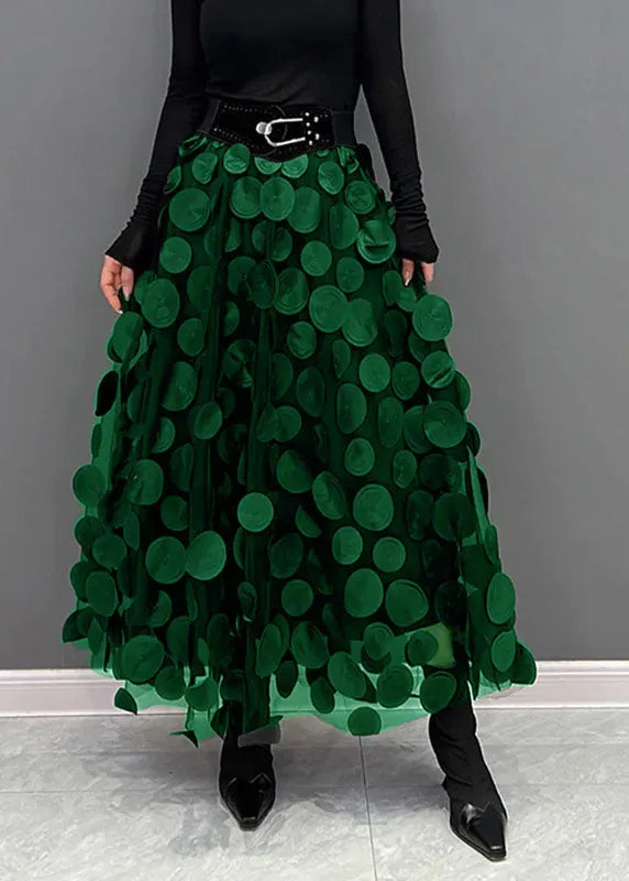 Blue Dot Patchwork Tulle Skirt Fall