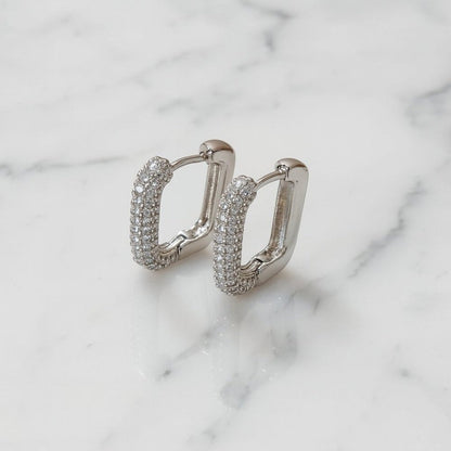 "aveline" Pavé Hoop Earrings
