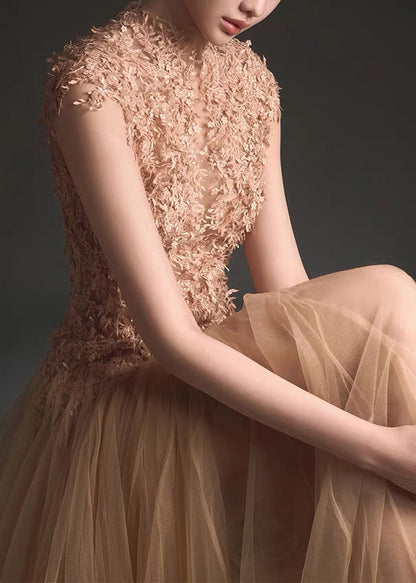 Green Backless Lace Patchwork Tulle Party Dress Summer