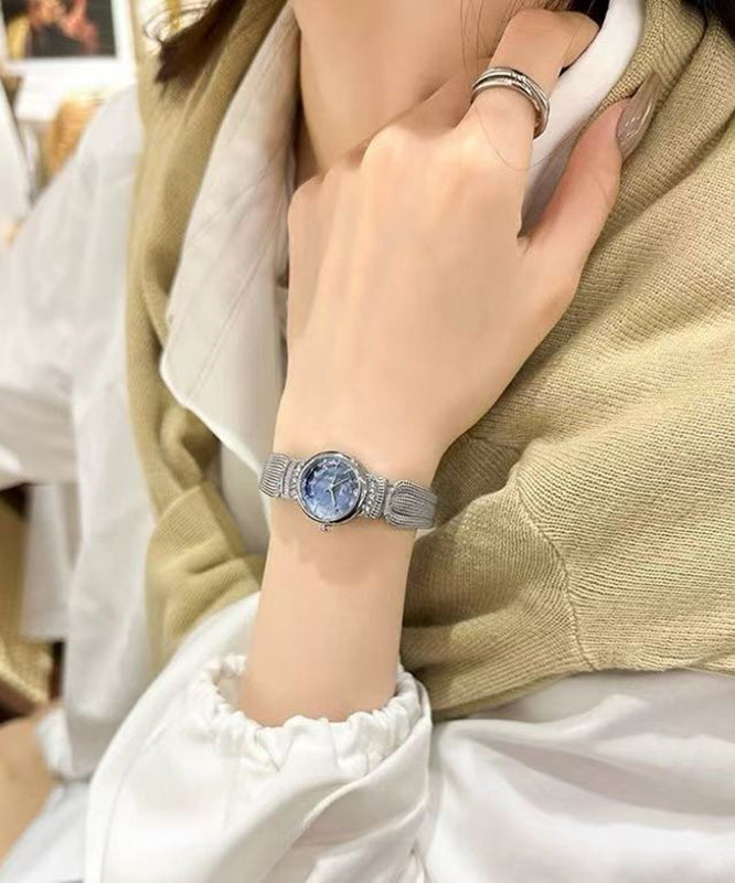 Silk Stainless Steel Zircon Waterproof Reinforced Glass Watches