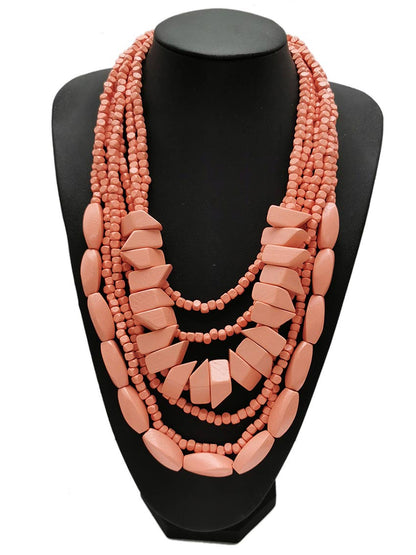 Multi-layered Beaded Long Necklace