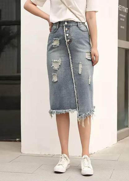 Retro Large Elastic Waist Spring New Denim Skirt