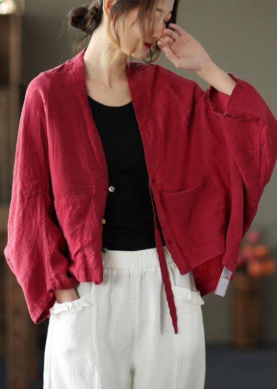 Fine Yellow Bat Wing Sleeve Pockets Coat Short