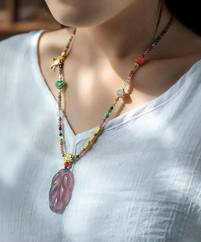 Rainbow Beading Sweater Tassel Gratuated Bead Necklace