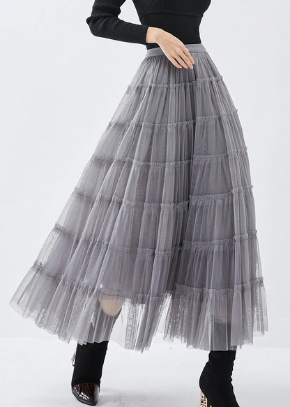Grey Silm Fit Tulle Beach Skirts Exra Large Hem Spring