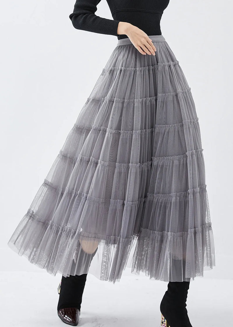 Grey Silm Fit Tulle Beach Skirts Exra Large Hem Spring