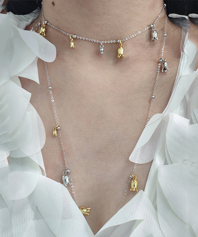 New Silk Alloy Tassel Lariat Necklace