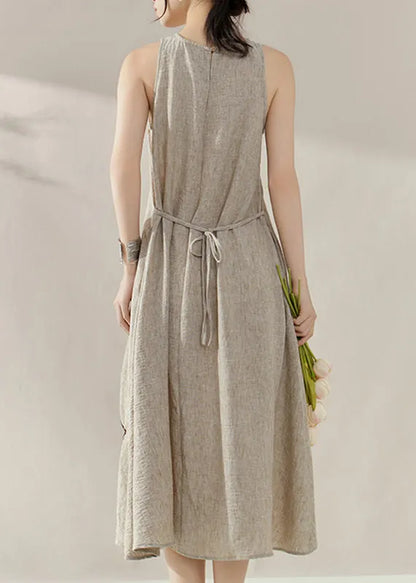 New Khaki Hollow Out Maxi Dresses Short Sleeve