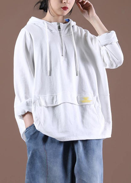White Classy Pockets Fine Spring Tops