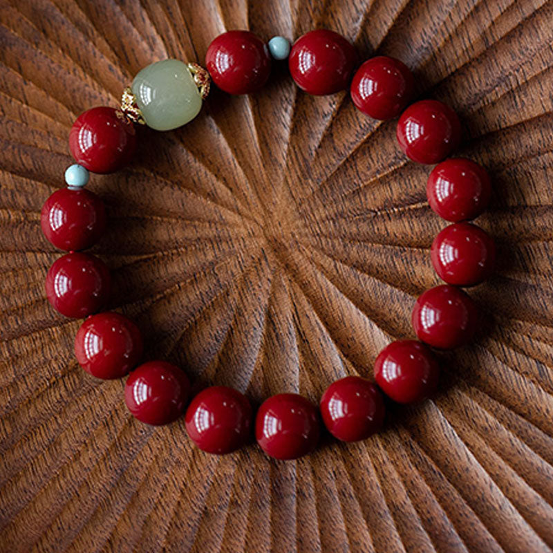 Cinnabar Green Aventurine Bracelet 8mm for Luck & Calm