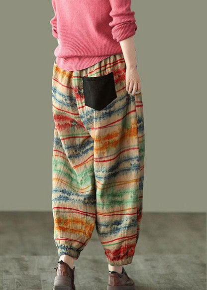 Sunset Print Fall Linen Harem Pants-limited Stock