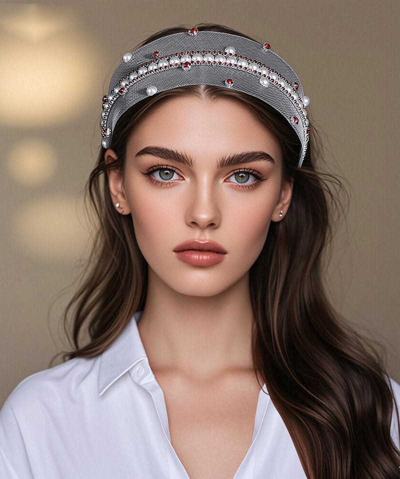 Boutique Red Acrylic Zircon Hollow Out Hairpiece
