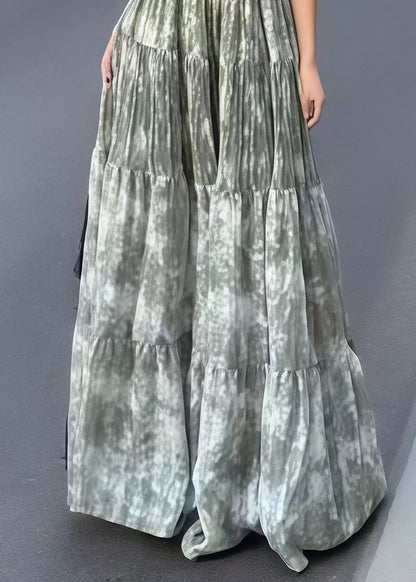 Italian Tie Dye Exra Large Hem Strapless Dress Summer