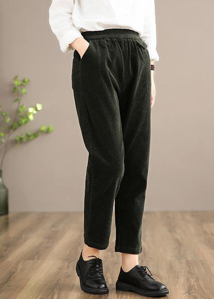 Spring Trousers Chocolate Sewing Elastic Waist Patchwork Pant