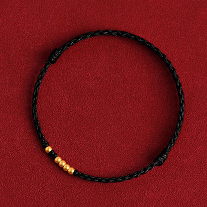 999 Gold Beads Red String Protection Bracelet for Couples