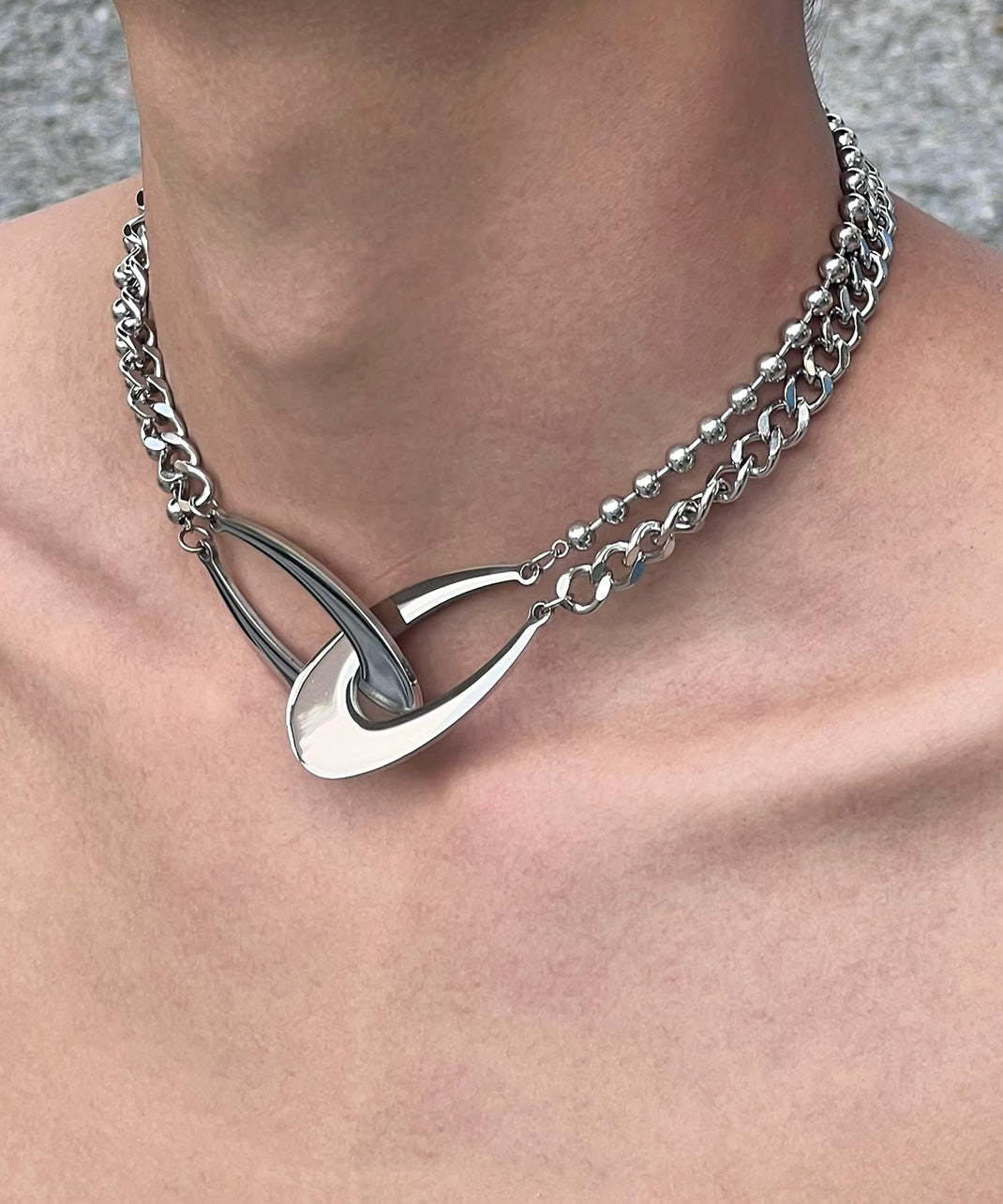 Original Design Metal Asymmetrical Chain Necklace