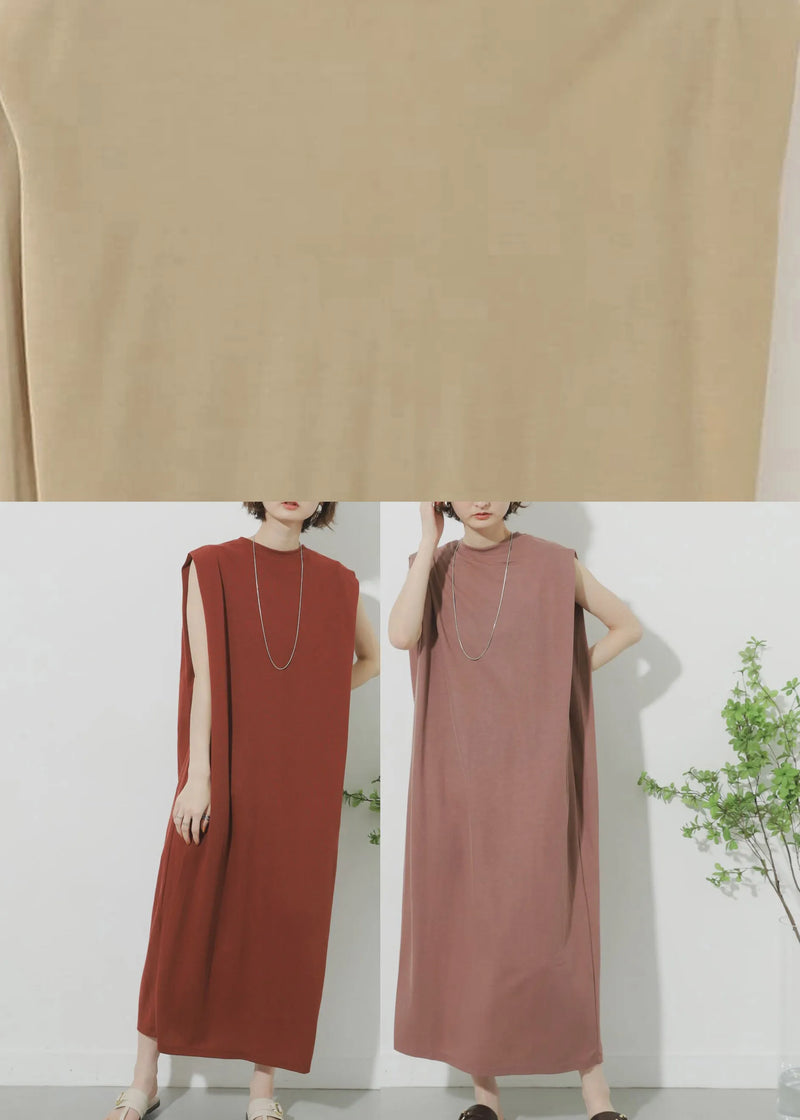 Natural Mulberry O-neck Maxi Dress Summer