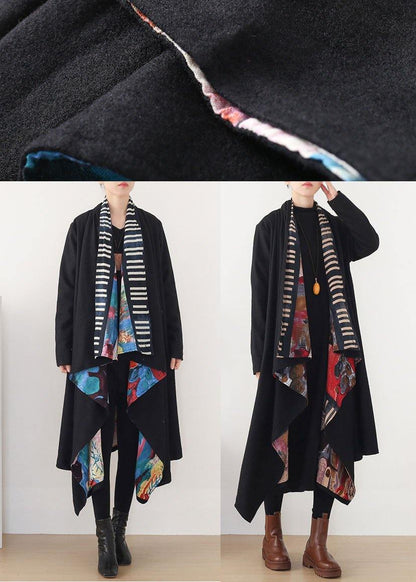 Boutique Black Green Retro Print Fall Cardigan Long Sleeve